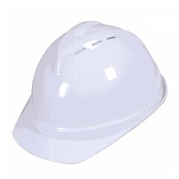 阻燃安全帽，V型带透气孔ABS安全帽，白色