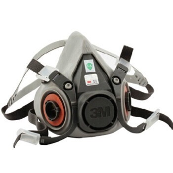 M 6200半面型防护面具，双罐式橡胶面具 自吸过滤式防毒面具中号