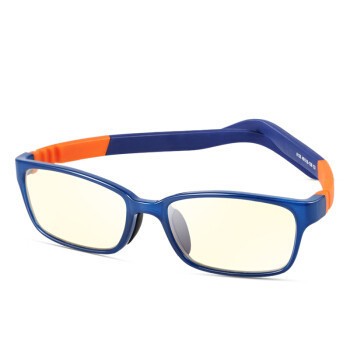 佐森（ZUOSEN）安全硅胶防蓝光眼镜儿童学生预防近视散光弱视放蓝光眼镜超轻平光镜8126 蓝框树脂